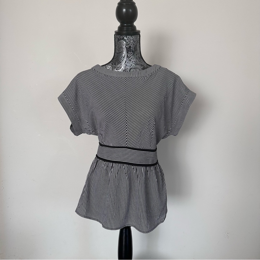 Monteau Striped Peplum Top NWT
